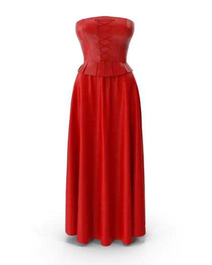 Corset Leather Skirt Set