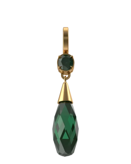 Green Crystal Drop Earrings