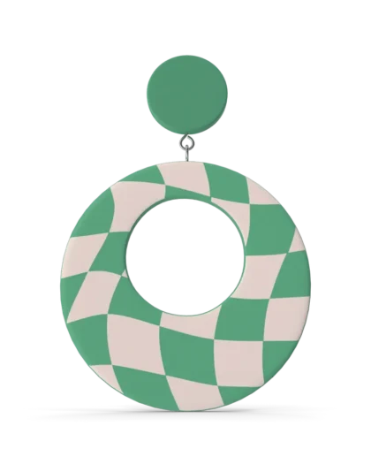 Green Oval Statement Earrings