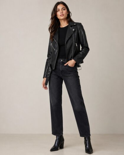 Faux Leather Moto Jacket