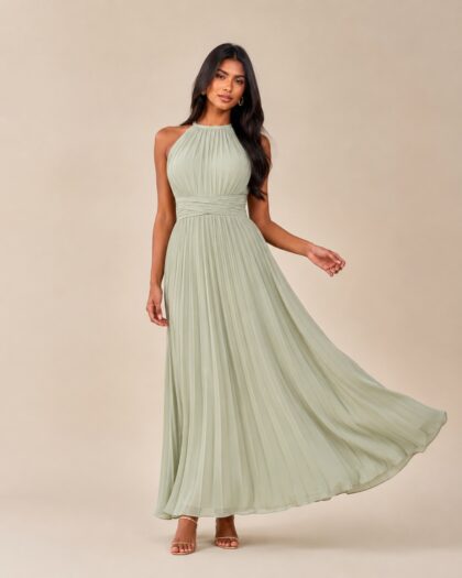Pleated Maxi Dress