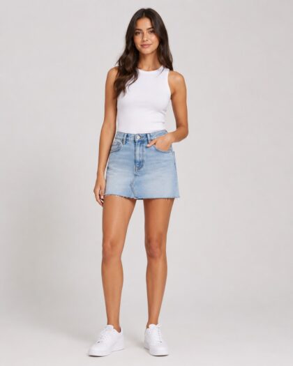 High Rise Denim Shorts